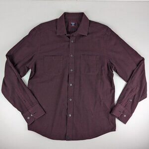 UNTUCKit Long Sleeve Button Up Shirt Men's Size Medium Red Wrinkle Free Maroon.